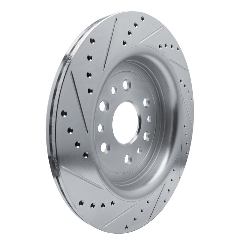 Jeep Grand Wagoneer Brake Rotor (1) - Rear Right - R1 Concepts - Drilled & Slotted - Silver - `21-`25
